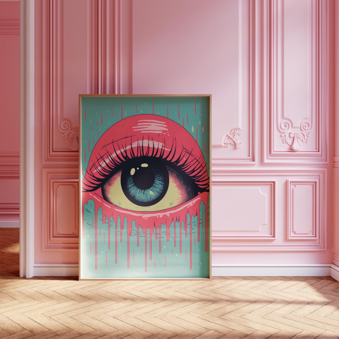 Visionary Drip, Surreal Eye Art Print, Vibrant Pop Art, Contemporary ...