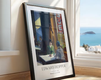 Edward Hopper Print Chop Suey 1929, Iconic Edward Hopper Painting Poster, Matte Paper Vintage Wall Art Decor,Bedroom Wall Art Ideas
