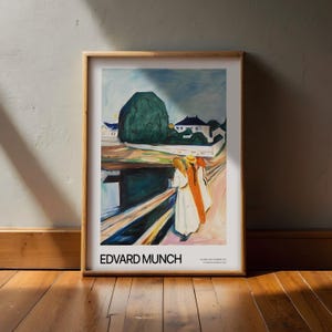 Edvard Munch The Girls On The Bridge 1927, Edvard Munch Poster, Edvard Munch Fine Art Poster, Matte Paper Wall Art, Bedroom Wall Art Idea