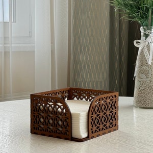 Serviettenhalter Holz Rustikales Dekor | Serviettenhalter | Abstrakt Ornament | Erntedank Geschenk