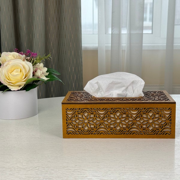 Napkin Holder Gift From Son | Handcrafted Wooden Tissue Box | Kitchen Decor | Vanity Table Decor | Mom Anniversary Gift