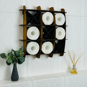 Porta carta igienica Tic Tac Toe / Portaoggetti per il bagno / Design unico / Regalo di inaugurazione della casa / Decorazione per la casa