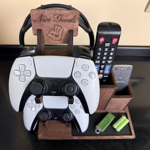 Gaming Controller Stand Docking Station | Headset Holder | Joystick Organizer | Christmas Gift for Him | Free Personalization