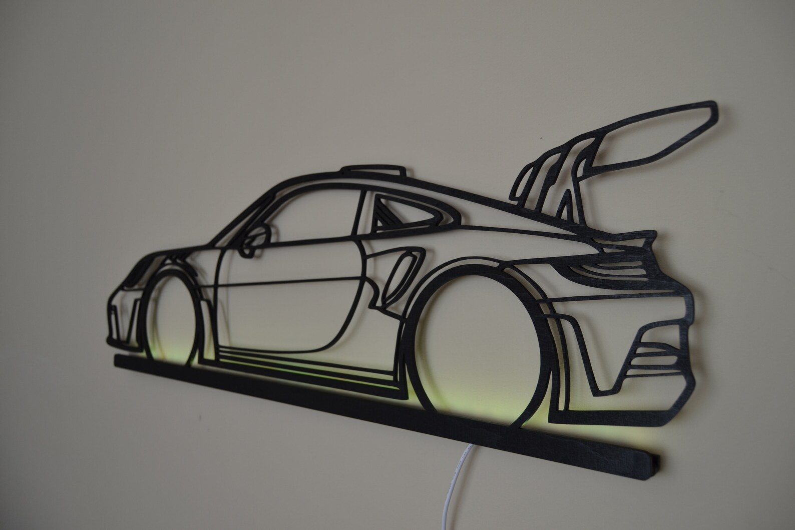 Racing Car LED Night Light | RGB Wooden Wall Decor - Etsy