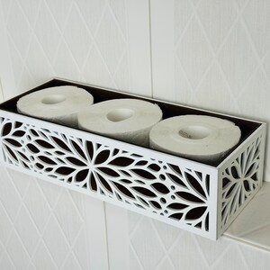Porta rotolo di carta igienica a forma di nuvola, organizer in legno / decorazione per il bagno bianco / organizzazione della casa / regalo di Natale per la nonna / decorazione rustica