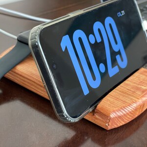Wooden Phone Holder, Personalized Cellphone Stand, Rustic Desk Organizer, Wooden Phone Dock, Modern Wood Phone Stand, Husband Christmas Gift