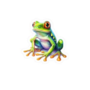 Lebhafte Frosch Kiss-Cut Vinyl-Aufkleber, niedliche Tieraufkleber für Wohnkultur, umweltfreundliches Autozubehör, lustige Geschenke für Naturliebhaber