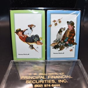 Hoyle Norman Rockwell Spielkarten 2er Set mit Werbeetui - Ungeöffnet