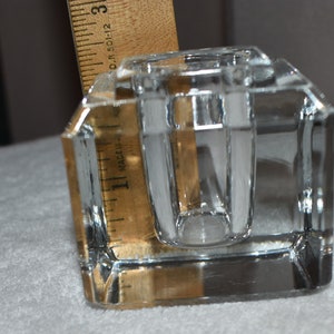Vintage Glass Inkwell Candleholder - Ink Pot Insert - Square Base - Etsy