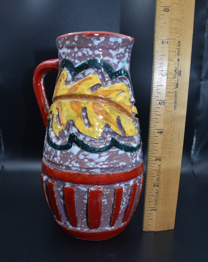 Bitossi Italian Sgraffito Lava Glaze Art Pottery Pitcher Mid Century ...