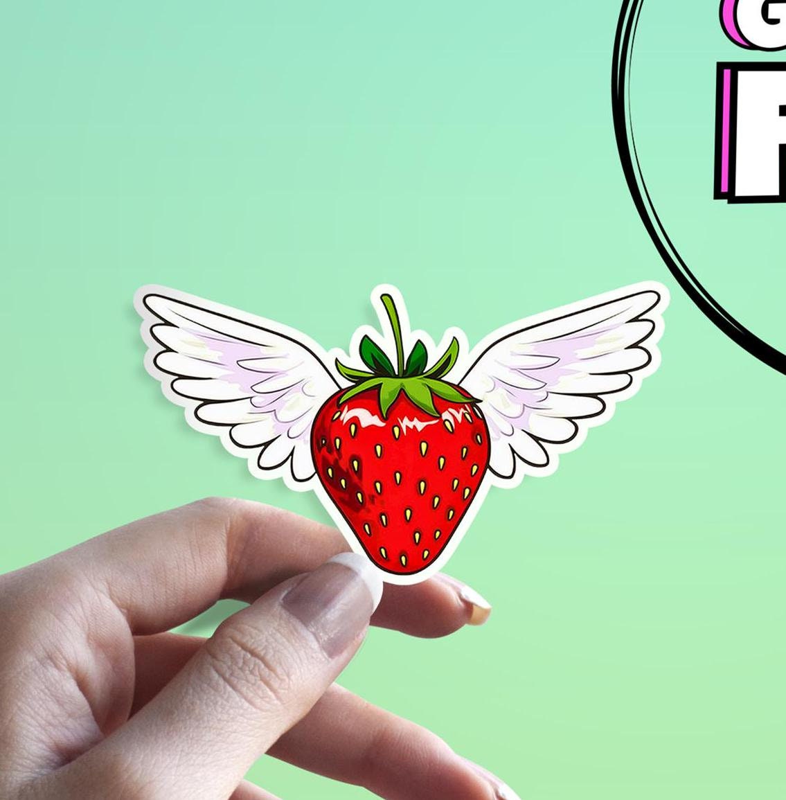 Winged Strawberry Sticker: Celeste Video Game Collectible Waterproof ...