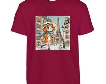 Paris Travel Shirt for Kids – Eiffel Tower Tee, France Vacation Gift for Girls