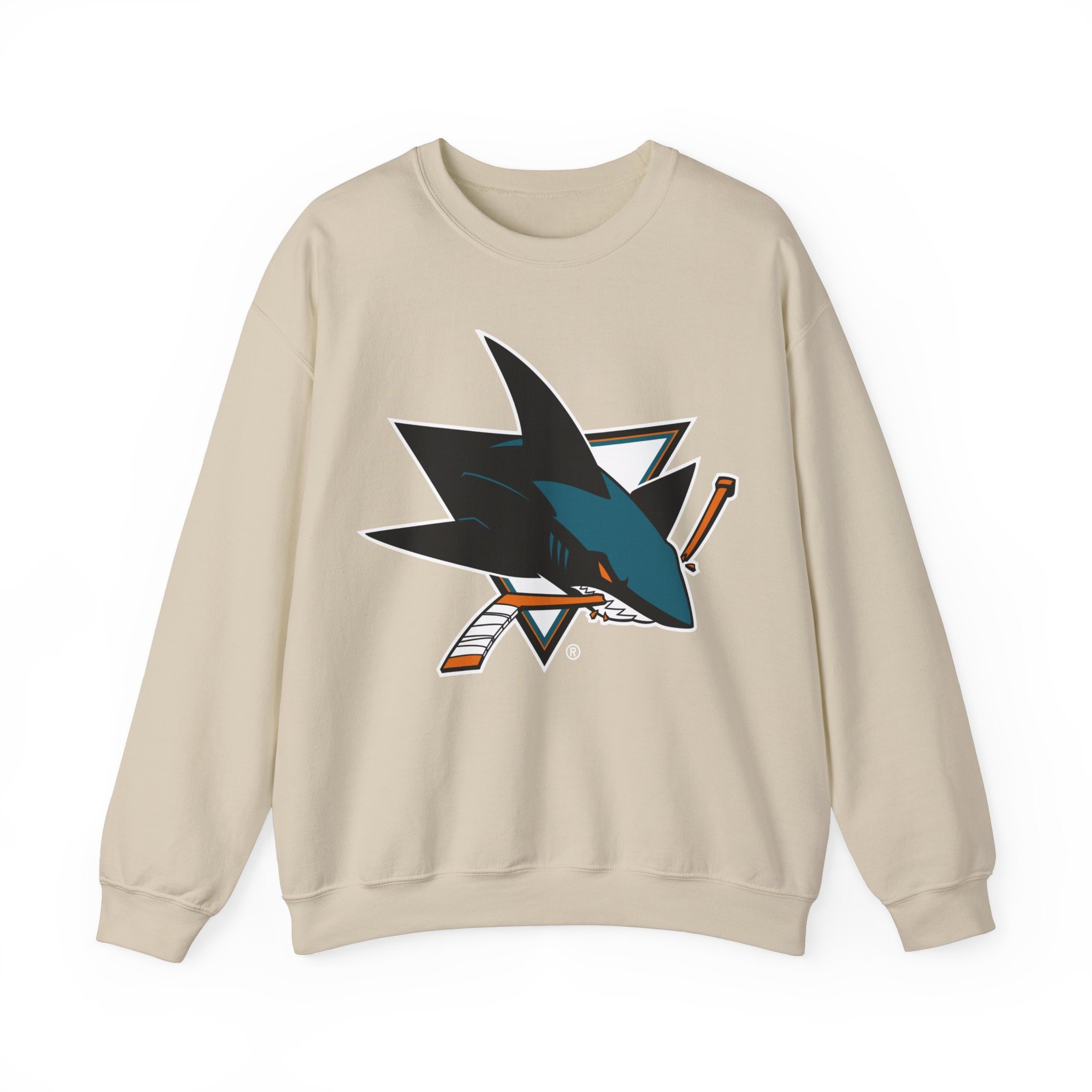 San Jose Sharks Crewneck Sweatshirt, NHL Hockey Apparel, Team Logo Fan