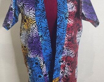 Kimono Jacket with African Ankara Print in size 8