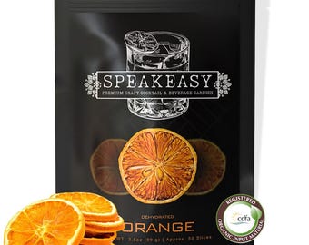Adorno para cócteles, 50 rodajas de naranja deshidratadas, 100% orgánico.
