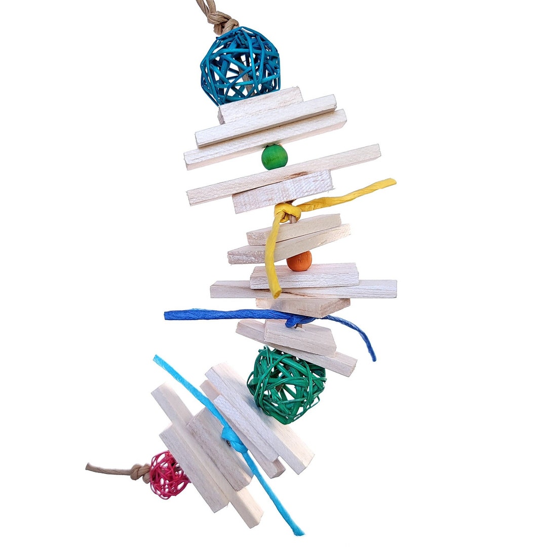 Picture of Fun Toy With Soft Balsa Wood and Colorful Vine Balls for Foraging. Made ...