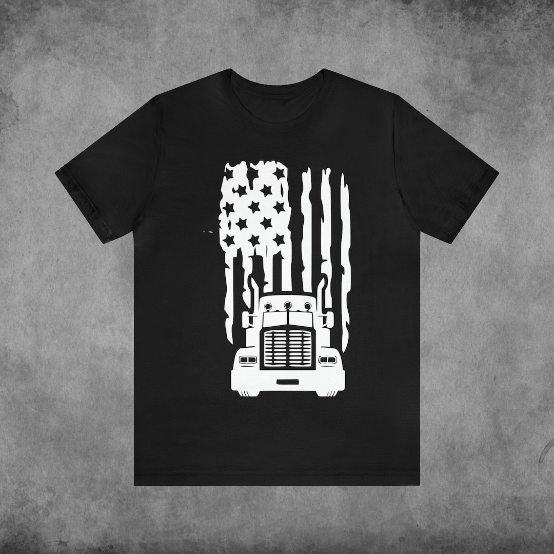 Big Rig Flags Semi Tractor Trailer Big Rig Flag Front Print Unisex Jersey Short ...