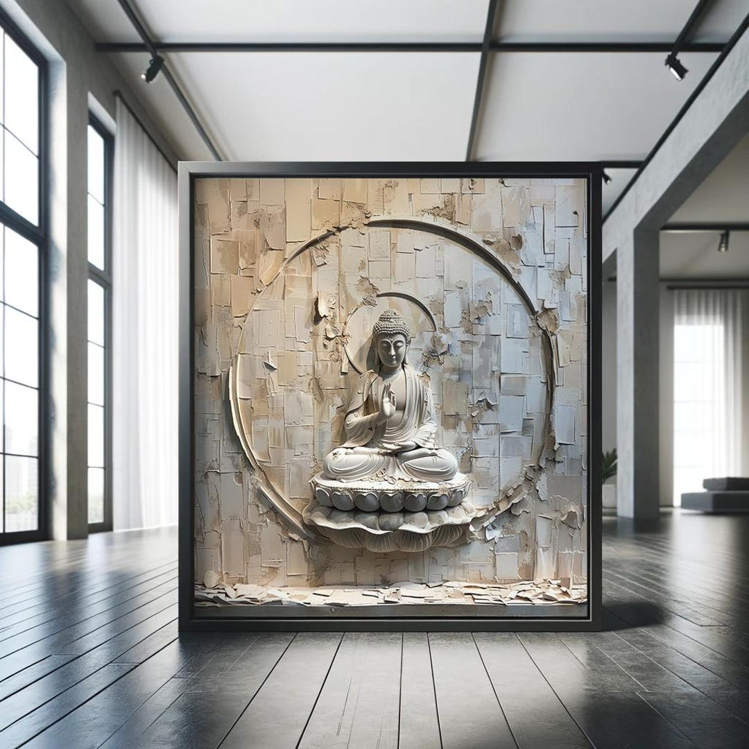 Buddha Printable Wall Art With the Ensō Circle, Wabi Sabi Style. Serene ...