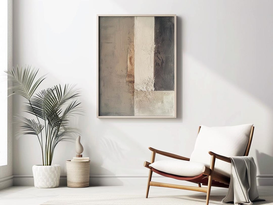 Japandi Minimalist Abstract Printable Wall Art - Neutral Modern ...