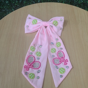 Women beaded tennis Hair Clips & Bow, tennis Bow, tennis Hair Clips, Girls tennis Bow, Girls tennis Hair Accessories, tennis barrette clip