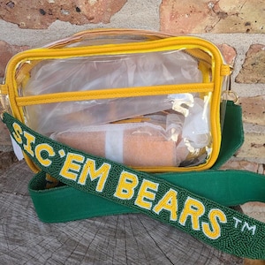 Baylor University accessories, Baylor Sic'Em Bears gifts, Waco TX, Baylor University Bears, Baylor bag strap, baylor wallet, BU, Sic Em Bear