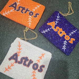 Pulseras de los Houston Astros, accesorios de los Astros, bolso de mano de los Astros, pulsera con cuentas de los Astros, Houston Astros, bolso de los Astros, monedero de los Astros, billetera