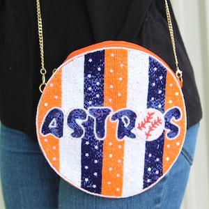 Bolso bandolera de los Houston Astros, accesorios de los Astros, bolso de mano de los Astros, bolso bandolera con cuentas de los Astros, Houston Astros, bolso de los Astros, cartera de los Astros
