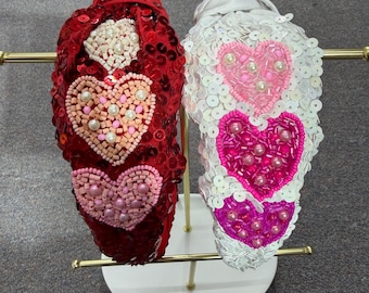 Valentine's Day Headbands, Sweetheart Headbands, Valentine's Day, Pink Headbands, Red Headbands, Heart Headbands, Love headband, Friendship