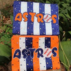 Bolso bandolera de los Houston Astros, accesorios de los Astros, bolso de mano de los Astros, bolso bandolera con cuentas de los Astros, Houston Astros, bolso de los Astros, cartera de los Astros