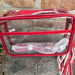 Bolso bandolera para el día del partido, bolsos transparentes para el día del partido, accesorios para el día del partido, bolsos transparentes para estadios, bolsos para estadios, bolso transparente para festivales, bolso transparente para conciertos imagen 6
