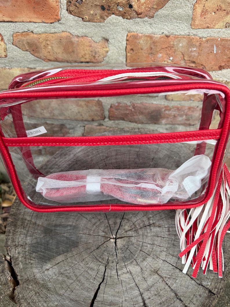 Bolso bandolera para el día del partido, bolsos transparentes para el día del partido, accesorios para el día del partido, bolsos transparentes para estadios, bolsos para estadios, bolso transparente para festivales, bolso transparente para conciertos imagen 6