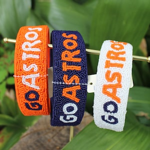 Houston Astros-hoofdbanden met kralen, Go Astros, Houston Astros-accessoires, Houston Astros-outfit, Houston Astros, Houston Astros-hoofdband