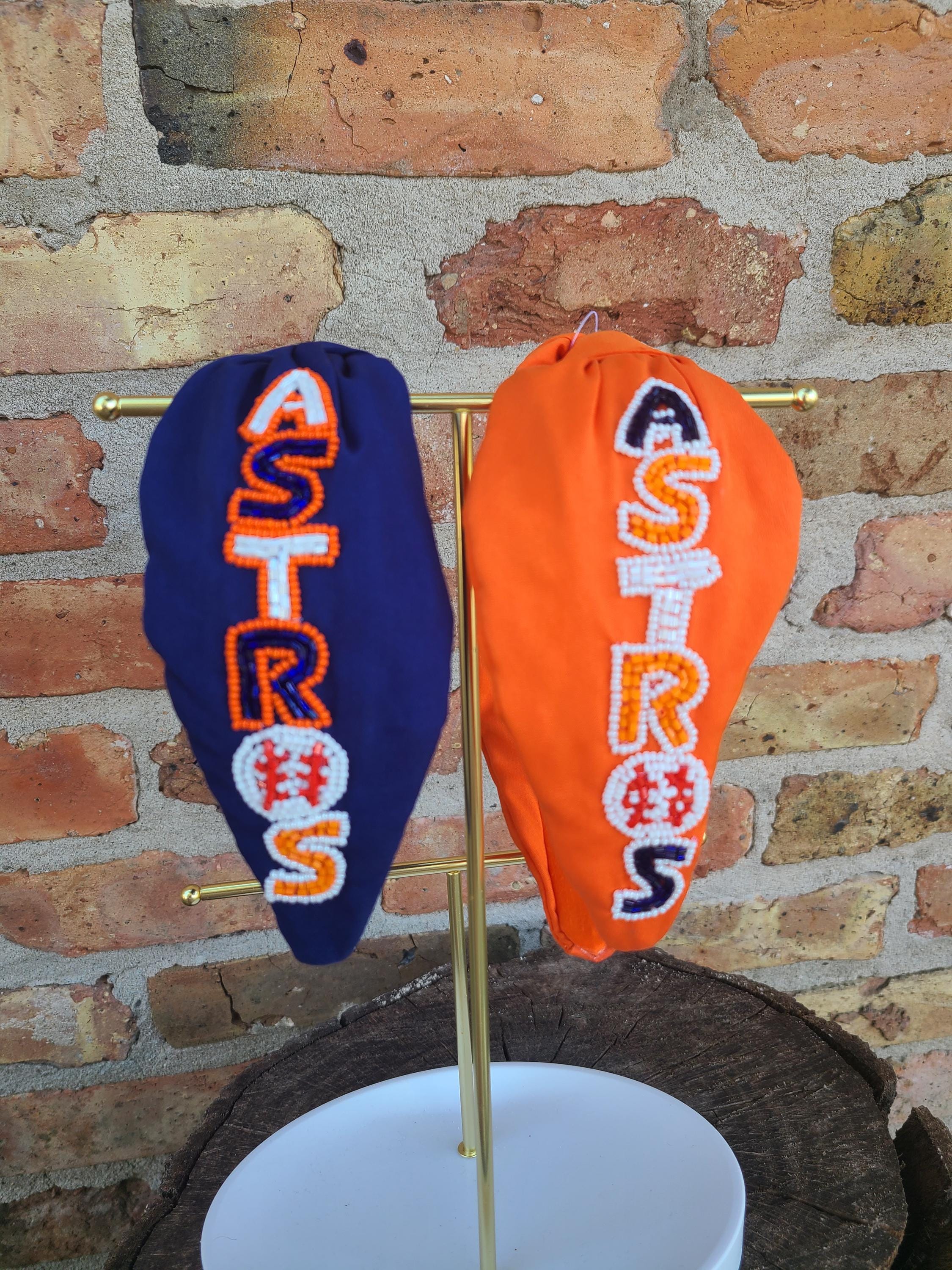 Custom Order Houston Astros Sequin Headband Astros Cooling Headband: Mascot Nameplate – Vertical Athletics main image 2