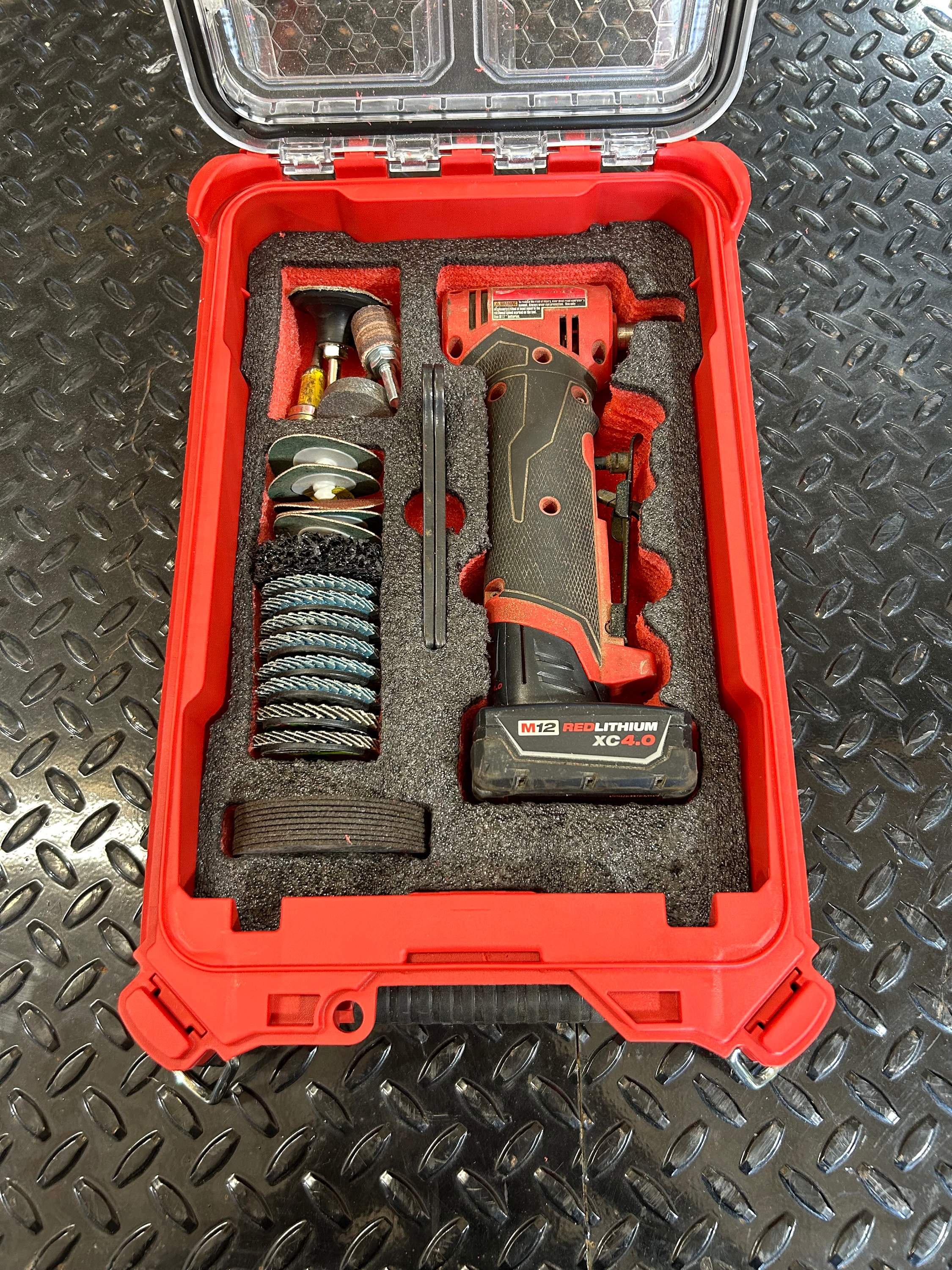 Milwaukee Packout Foam insert M12 right angle die grinder