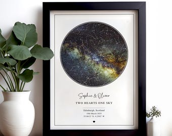 Custom Star Map Print, Under These Stars, Special Date Night Sky Poster, Memorable Moment Gift, Personalised Constellation, Birthday Gift