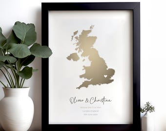 Where We First Met, Personalised Map Print, Custom Couple Gift, Wedding Gift for Bride, Engagement Keepsake Poster, Couple Wall Art