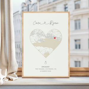 Verlobungsgeschenk, Geschenk für Verlobung, Geschenk für Verlobte, personalisierte Karte Druck, Verlobungsgeschenk für sie, digitaler Download