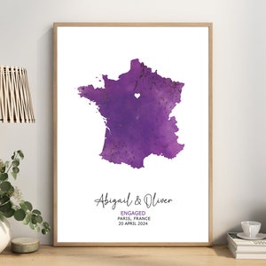 Gepersonaliseerde verlovingskaart cadeau, elk land, aangepaste kaart huwelijkscadeau, cadeau voor speciale gelegenheden, jubileumcadeau, cadeaus voor haar
