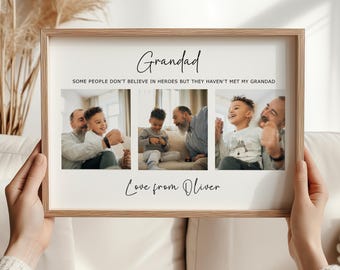 Grandad Photo Print, Christmas Photo Gift For Grandad, Christmas Gift For Dad, Daddy Gift Print, Grandma photo, Grandparents Photo Gift
