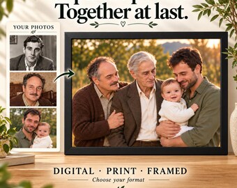 Combine Family Photos | Add a Loved One | Custom Memorial Portrait | Multi-Generation Family Picture | Digital or Printed Keepsake