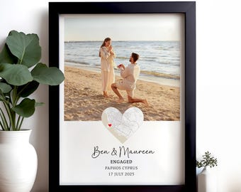 Mappa personalizzata del fidanzamento, regalo per la proposta di matrimonio, ricordo personalizzato per la coppia, poster di fidanzamento, decorazione murale per il matrimonio, regalo di nozze.