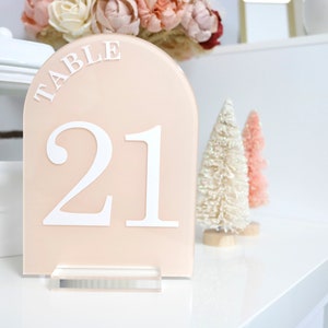 Arch Acrylic Wedding Table Numbers, Modern Minimalist Decor