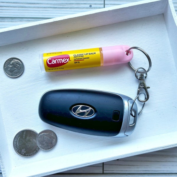 Keychain Cap for Carmex - Lip Balm Holder - Chapstick Keychain Gift - Travel Keychain - Purse Organizer - Lip Care - Keychain Accessories