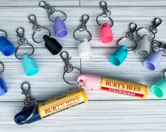 Keychain Cap for Burt's Bees - Lip Balm Keychain Cap - Chapstick Cap - Travel Keychain - Keychain Accessories - Teen Girl Gift - Useful Gift