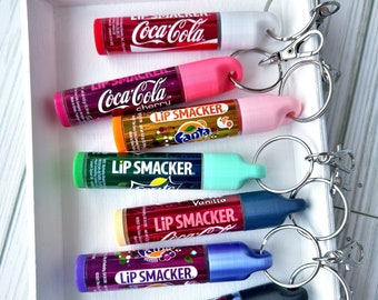 Keychain Cap for Lip Smacker - Lip Balm Holder - Chapstick Keychain Gift - Travel Keychain - Keychain Accessories - Kids Backpack Attachment