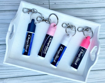Gorra de llavero Chapstick - Llavero de soporte Chapstick - Llavero Chapstick - Llavero de viaje - Organizador de bolsos - Accesorios de llavero de labios