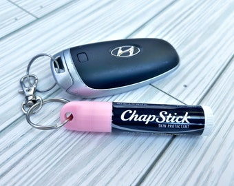Gorra de llavero Chapstick - Llavero de soporte Chapstick - Llavero Chapstick - Llavero de viaje - Organizador de bolsos - Accesorios de llavero de labios