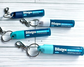 Keychain Cap for Blistex- Lip Balm Holder - Chapstick Keychain Gift - Travel Keychain - Purse Organizer - Lip Care - Keychain Accessories