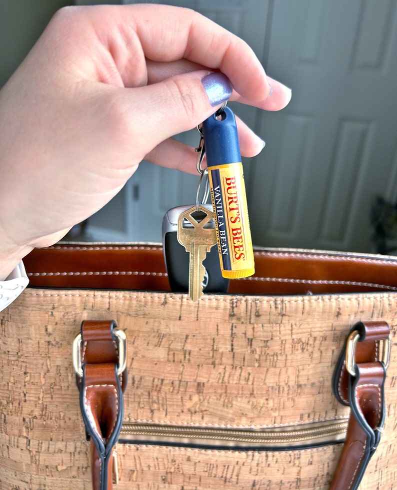 Burts Bees Lip Balm Holder Lip Balm Keychain Chapstick Keychain Travel Cute Keychain Accessories Chapstick Attachment Purse Attachment Purse Organizer Gift for Teens Keyring Holder Useful Gift Lip Care Cap Gift for Him Burts Bees Holder Diaper Bag