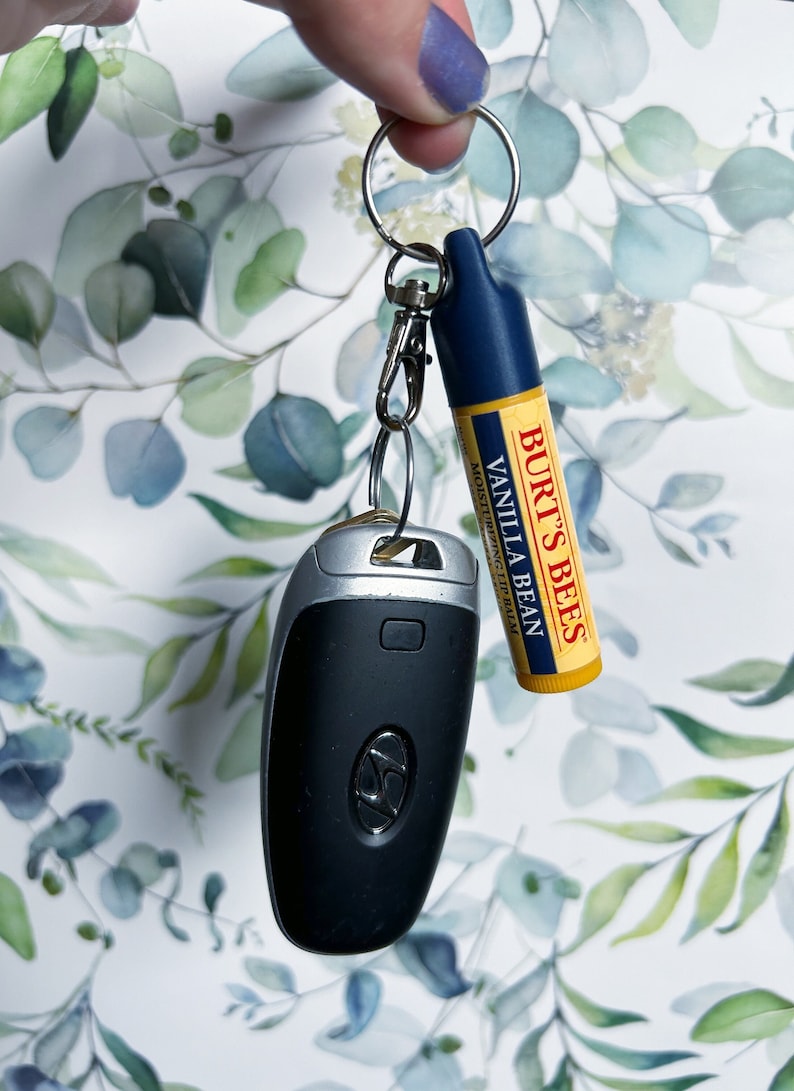 Burts Bees Lip Balm Holder Lip Balm Keychain Chapstick Keychain Travel Cute Keychain Accessories Chapstick Attachment Purse Attachment Purse Organizer Gift for Teens Keyring Holder Useful Gift Lip Care Cap Gift for Him Burts Bees Holder Diaper Bag